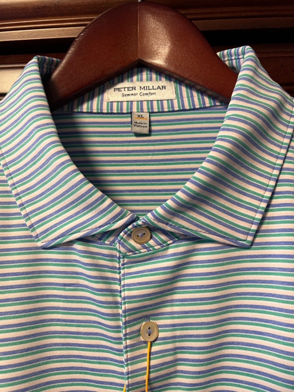 Brand New Peter Millar Summer Comfort Stretch multicolored Striped Golf ⛳️ Polo!